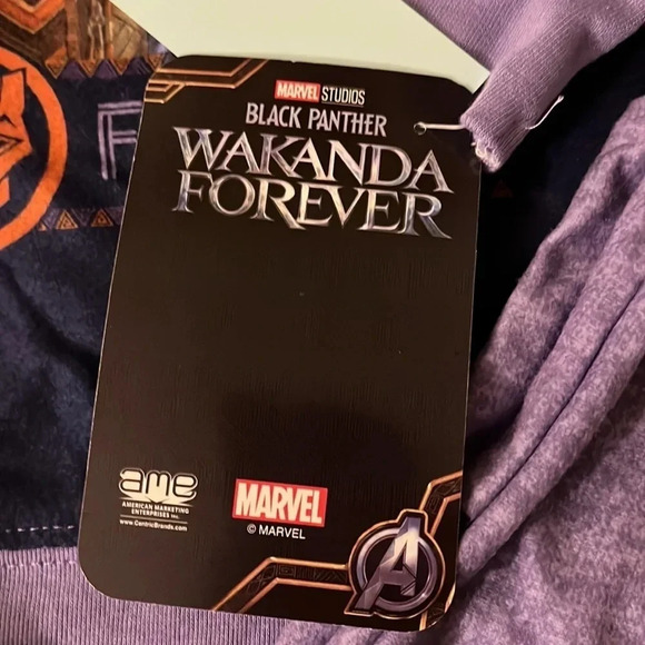 Marvel black panther wakanda forever kids pajama set, size small 6/6x - Picture 5 of 14